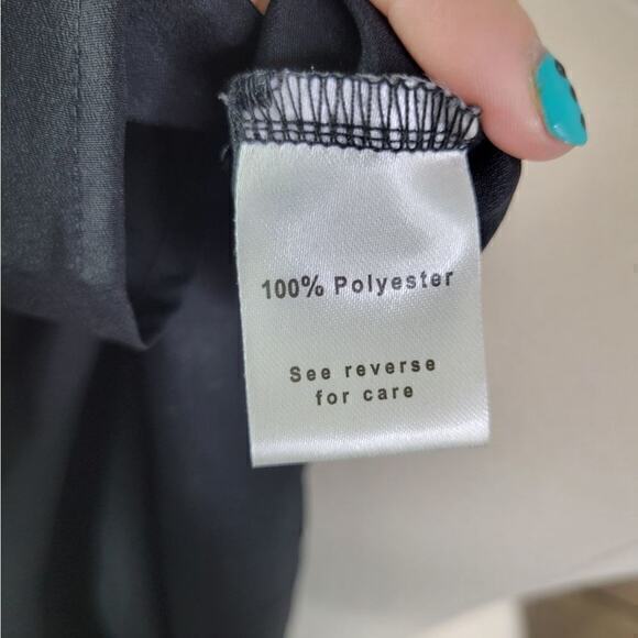 A. OK Black Cutout Mini Shift Dress Size S Sleeveless Round Neck Double Straps - Picture 8 of 9